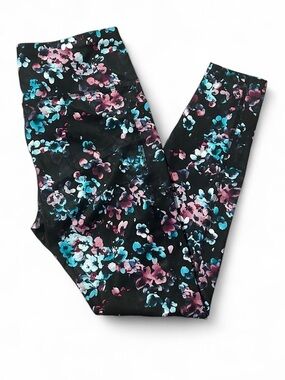 Black Floral Active Leggings